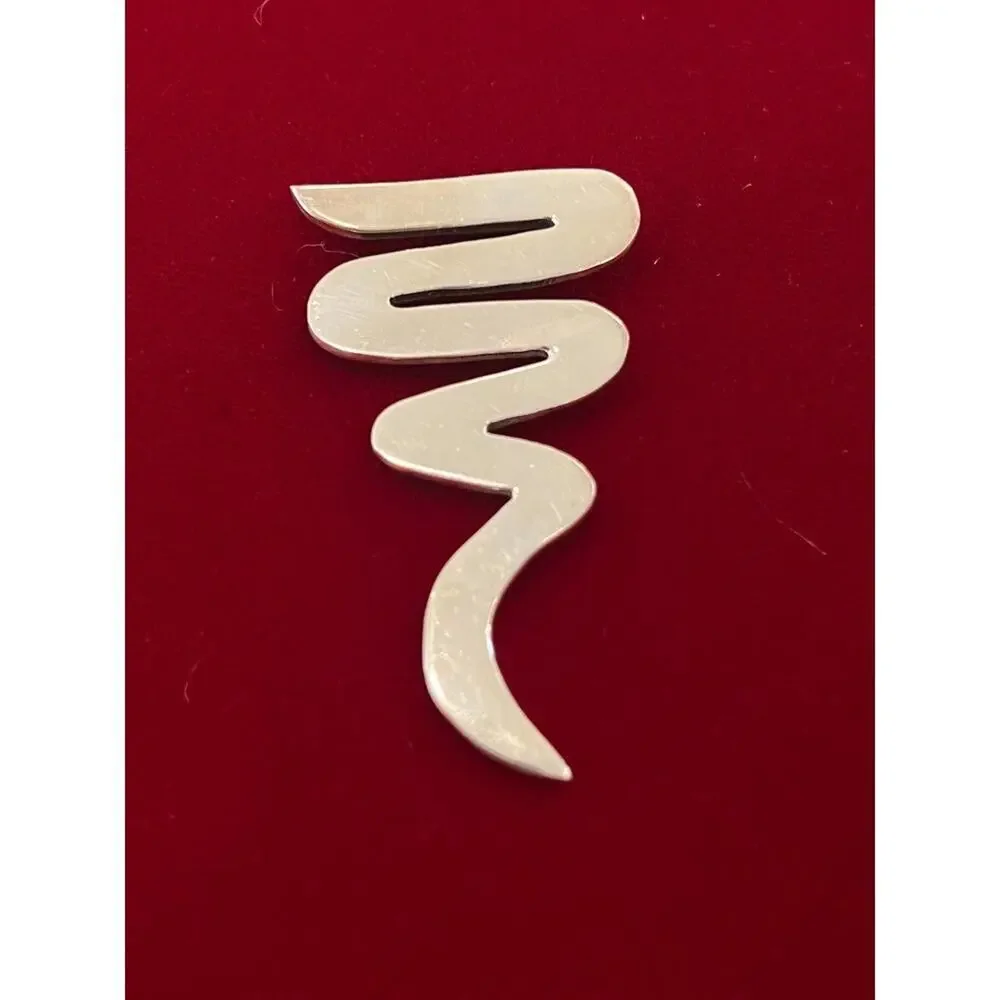 Vintage mexico Sterling Silver Mod Zig Zag Brooch